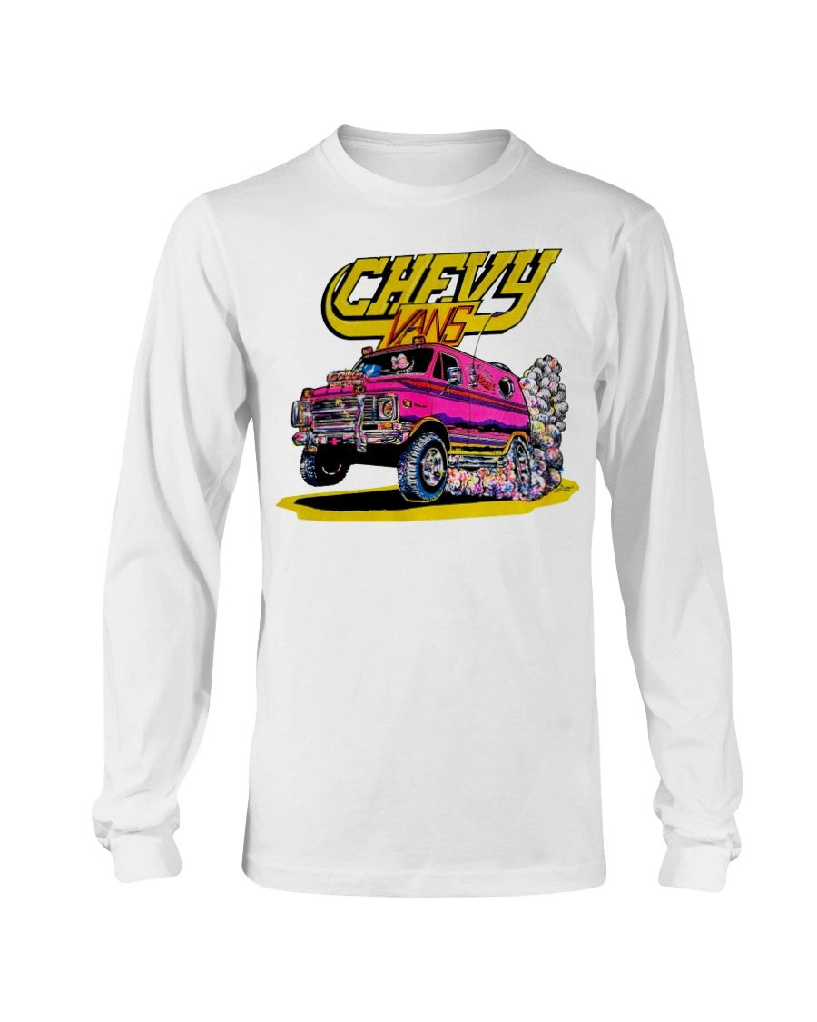 Vintage Chevy Van Tshirt By King George Long Sleeve T Shirt 211203 vintage chevy van tshirt by king george long sleeve t shirt 211203 g41su