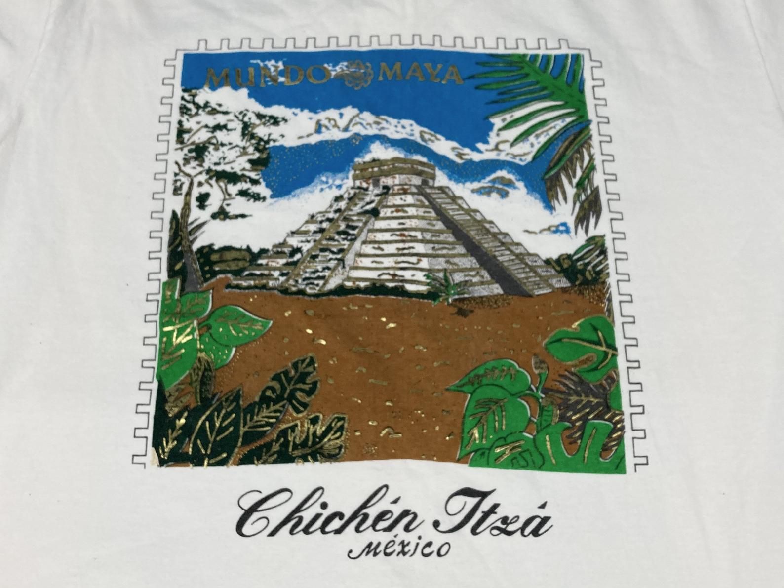 Vintage Chichen Itza Mexico Pyramid Shirt - Sz - 90S Mundo Maya Tee Mayan Tourist