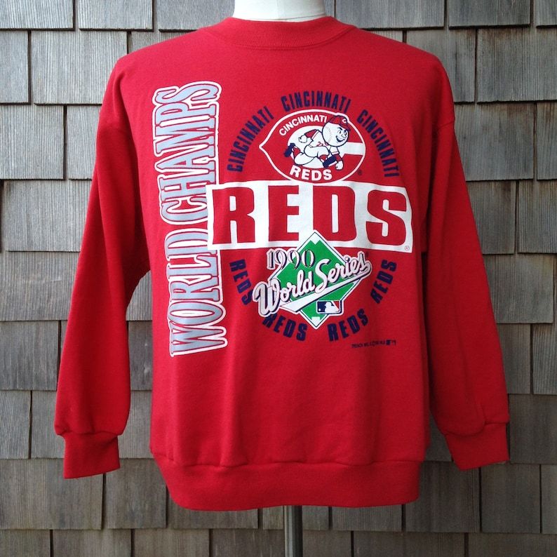 Vintage Cincinnati Reds Sweatshirt 1990 World Series Champions World Champs Smallmedium Deadstock New Old Stock