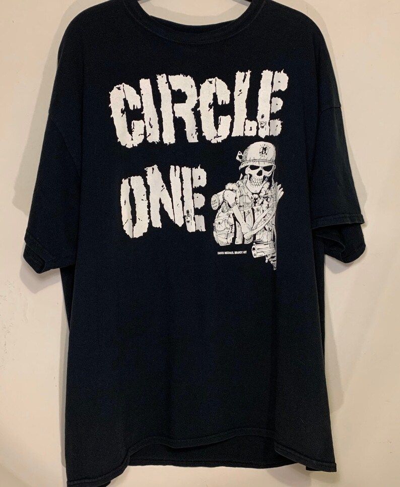 Vintage Circle One California Punk Hardcore Distressed T Shirt Xxl