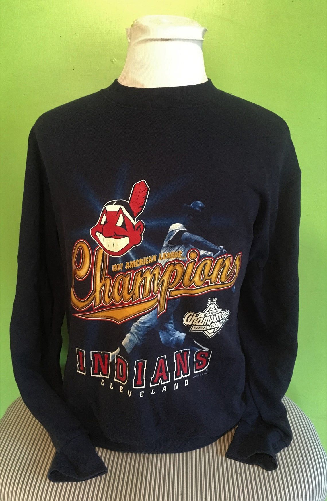 Vintage Cleveland Indians 1997 American League Champions MLB Baseball Shirt