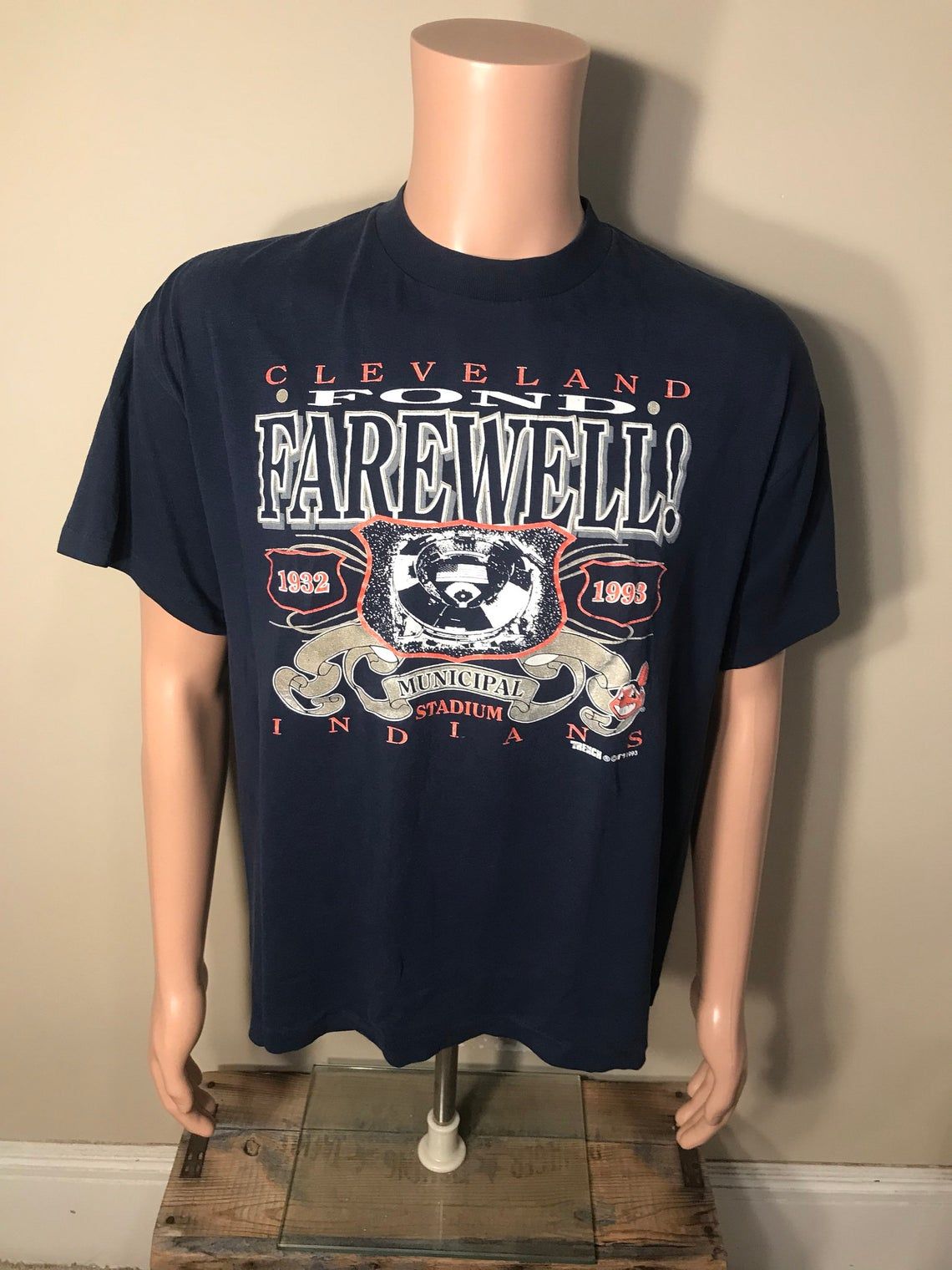 Vintage Cleveland Indians Municipal Stadium 1993 Finale Trench 1993 90s Shirt