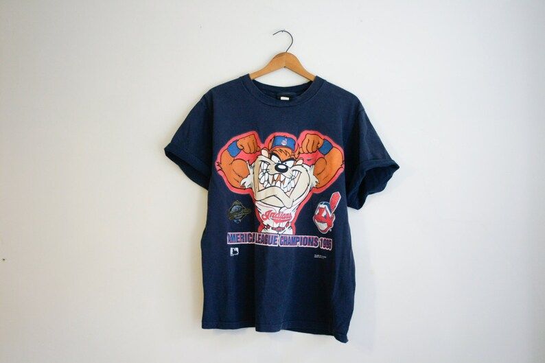 Vintage Cleveland Indians Taz Baseball T Shirt 1995 Champions
