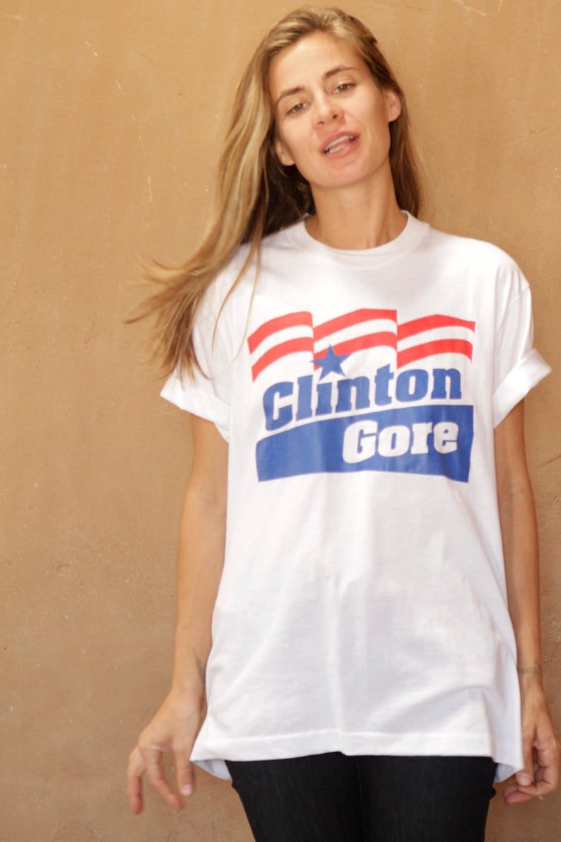 Vintage Clinton Gore Campaign Usa T Shirt