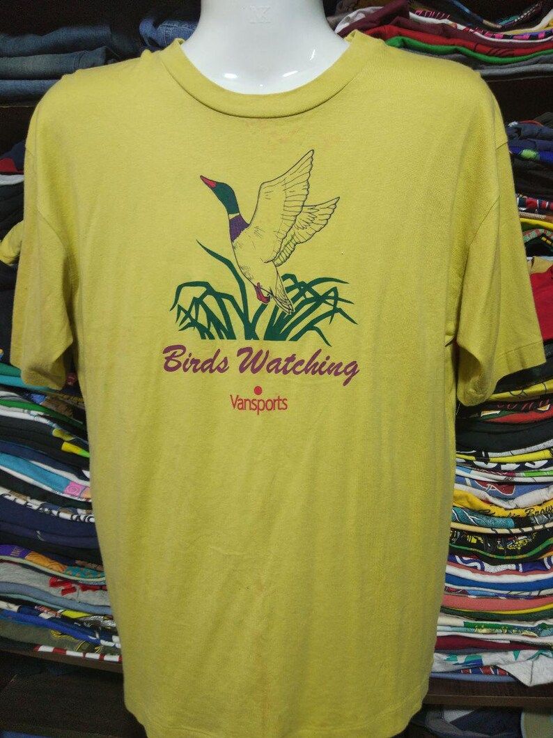 Vintage Clohing 90S Rare Vansports T Shirt Birds Watching