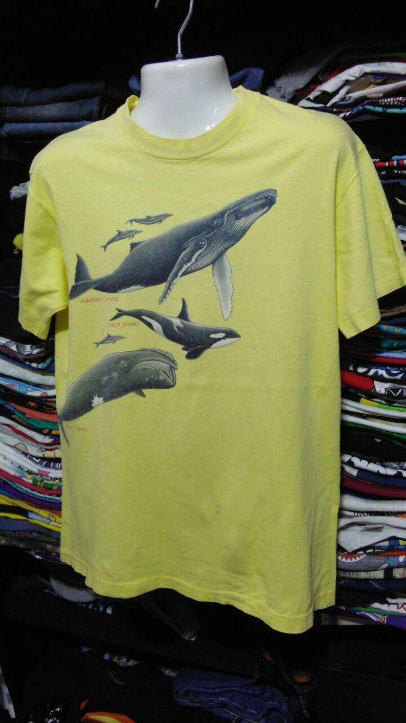 Vintage Clothing 80S Rare Fruit Of The Loom Whale T Shirt Copyright 1987