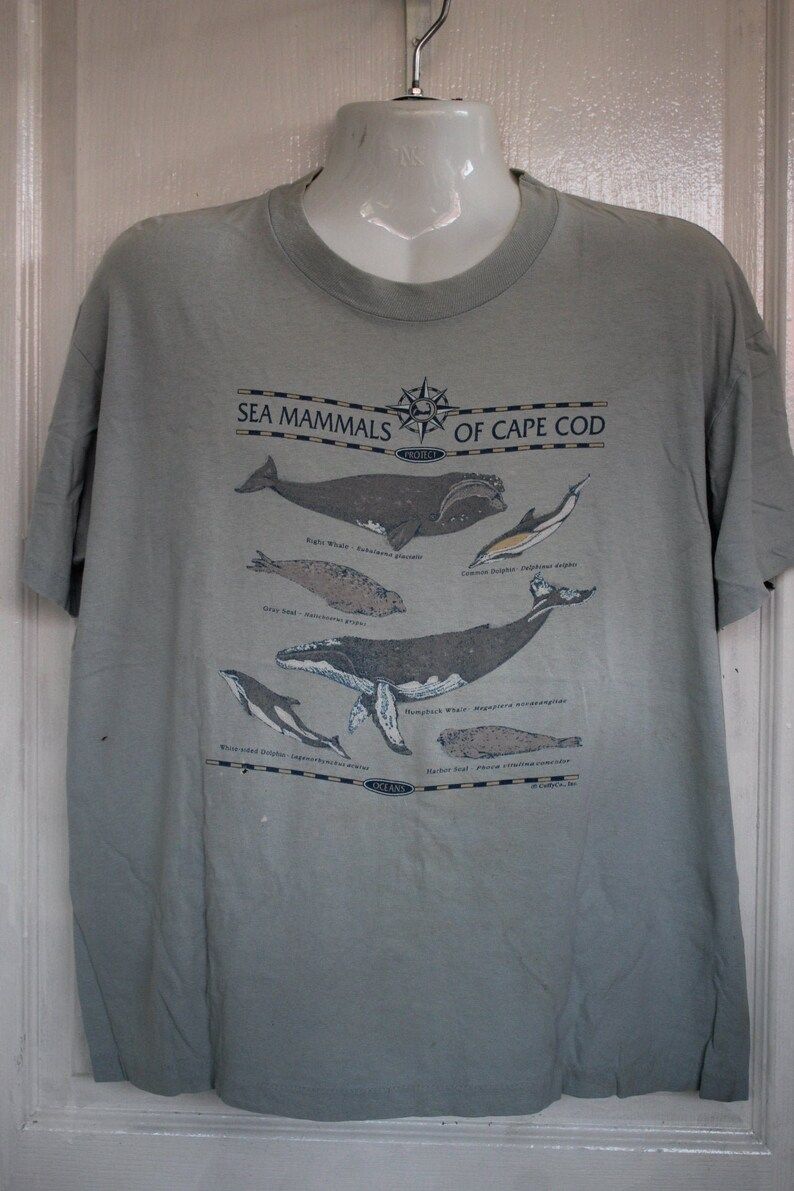 Vintage Clothing 90S Rare Anvil T Shirt Sea Mammals Of Cape Cod