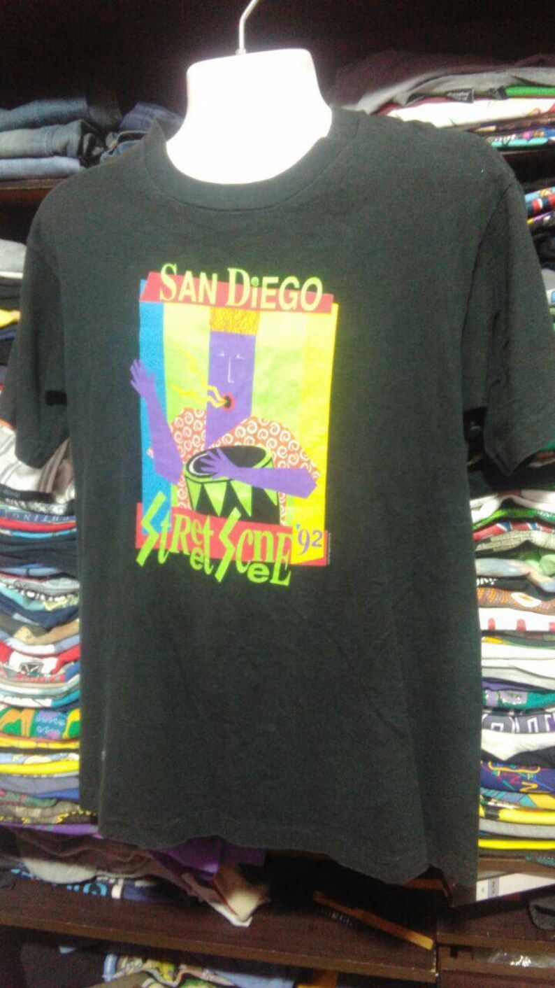 Vintage Clothing 90S Rare Fruit Of The Loom Made In Usa San Diego Street Screne 92