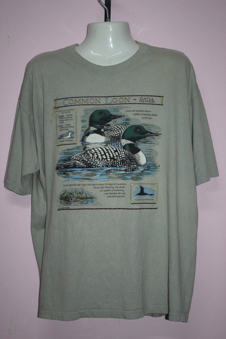 Vintage Clothing 90S Rare Marrorside T Shirt Common Loon Animal T Shirt Size Xxl