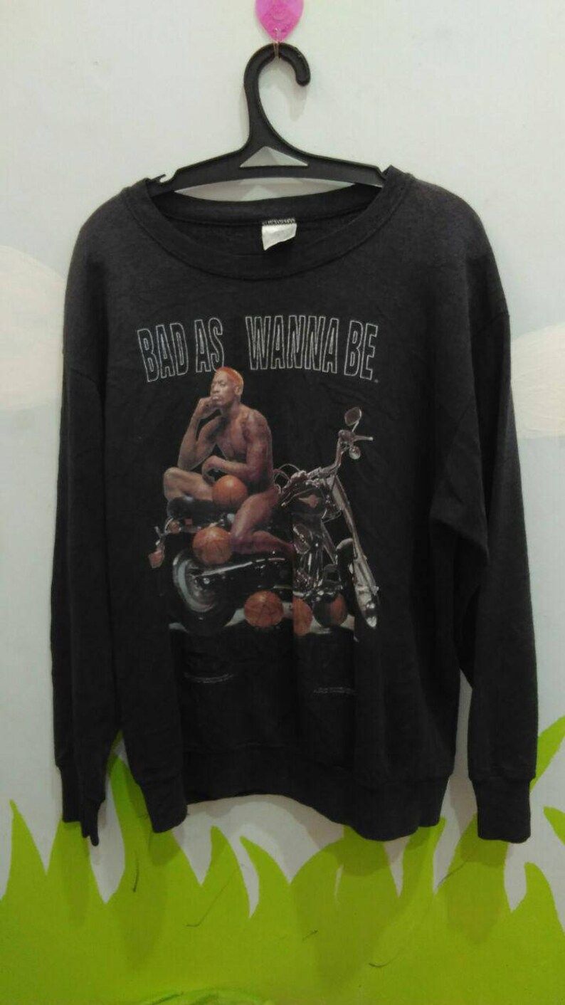Vintage Clothing 90S Raredelta Bad As I Wanna Be Basketball Player Actor Wrestling Jumper Sweatshirts