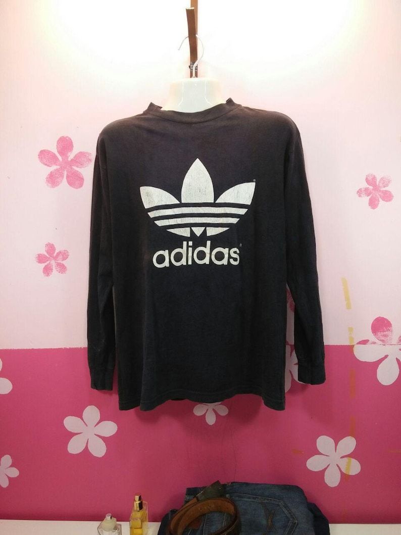 Vintage Clothing Adidas T Shirt Long Sleeves Made In Usa