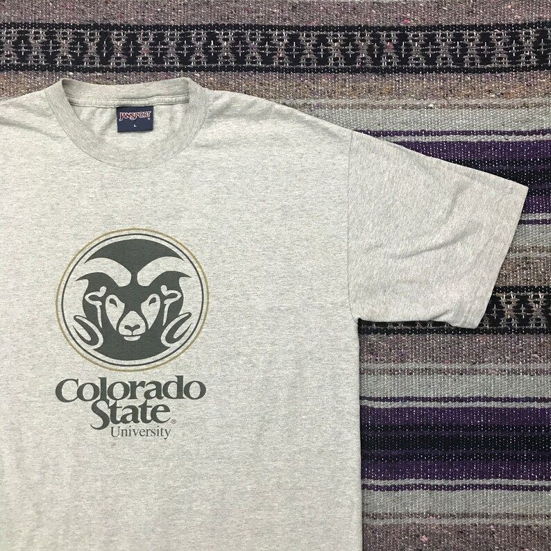 Vintage Colorado State University Shirt Graphic Tee Mens Xl 90S Aesthetic College Short Sleeve T Shirt Fort Collins Rams