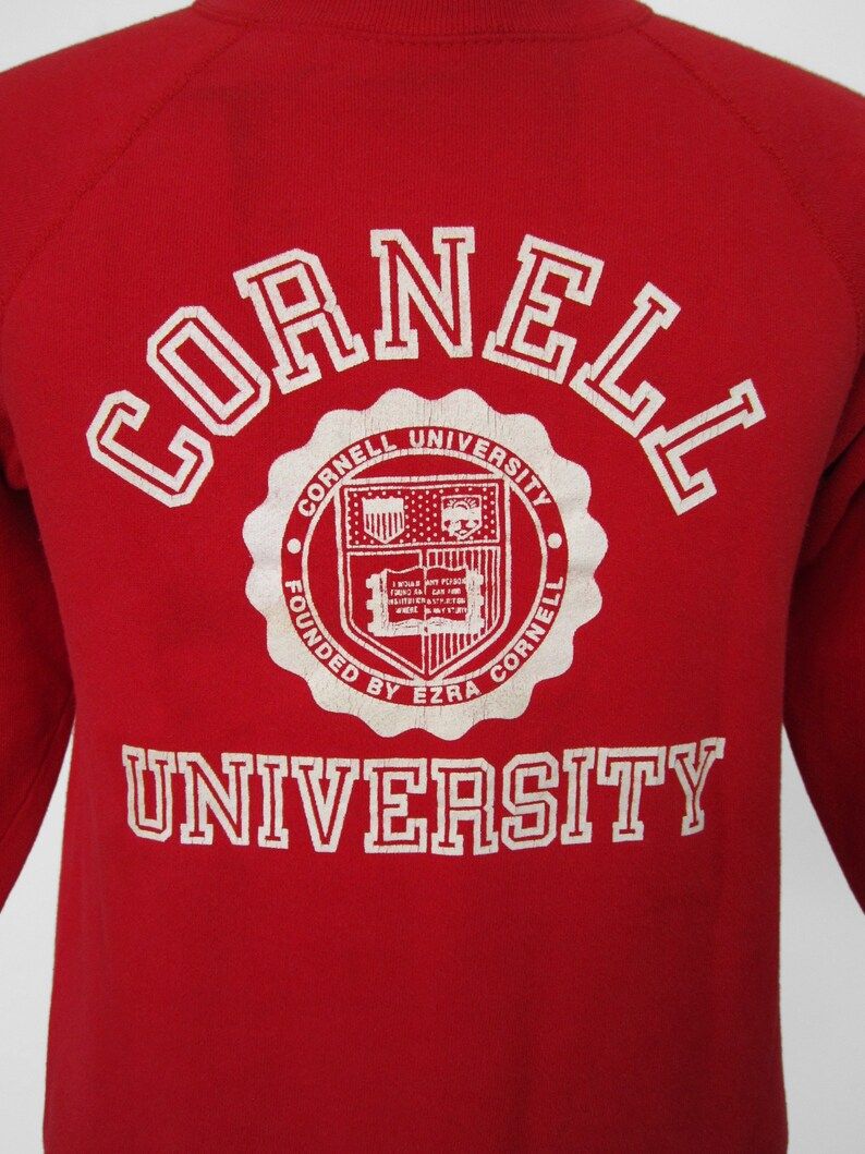 Vintage Cornell University Sweatshirt 60S Red Raglan Pullover