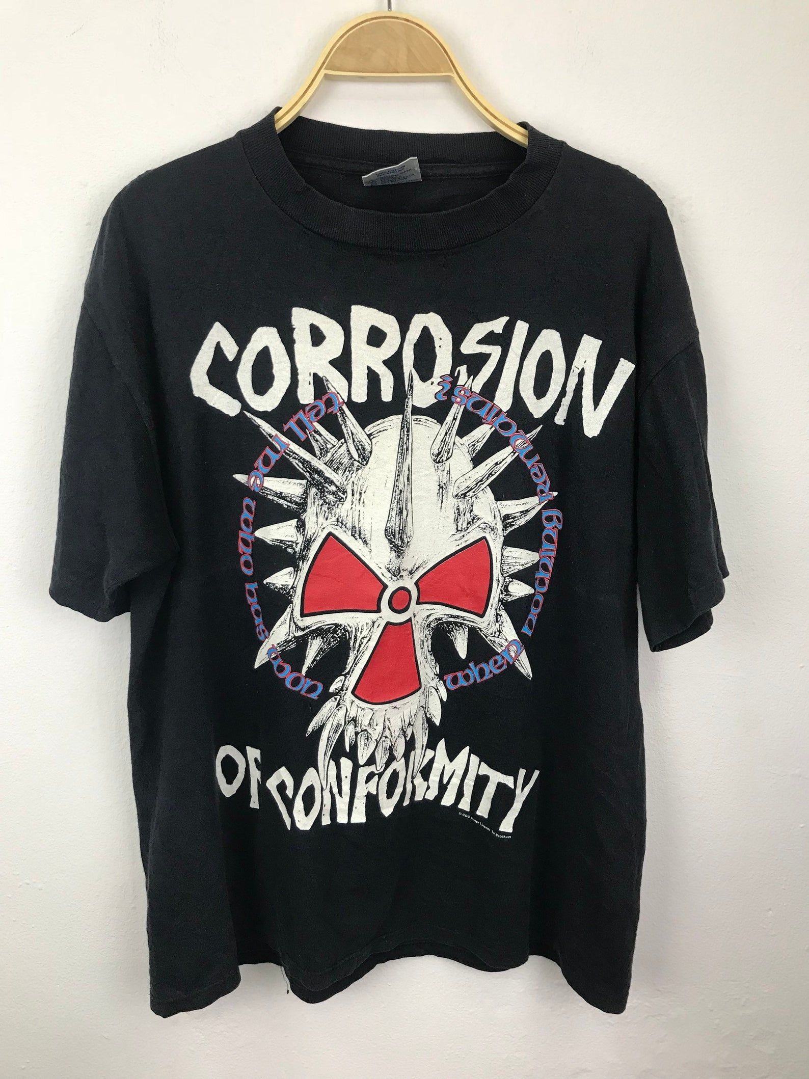 Vintage Corrosion Of Conformity Shirt 1985 Holier Animosity Ter 1980S Woody Weatherman Mike Dean Reed Mullin Rock Band Hardcore Punk