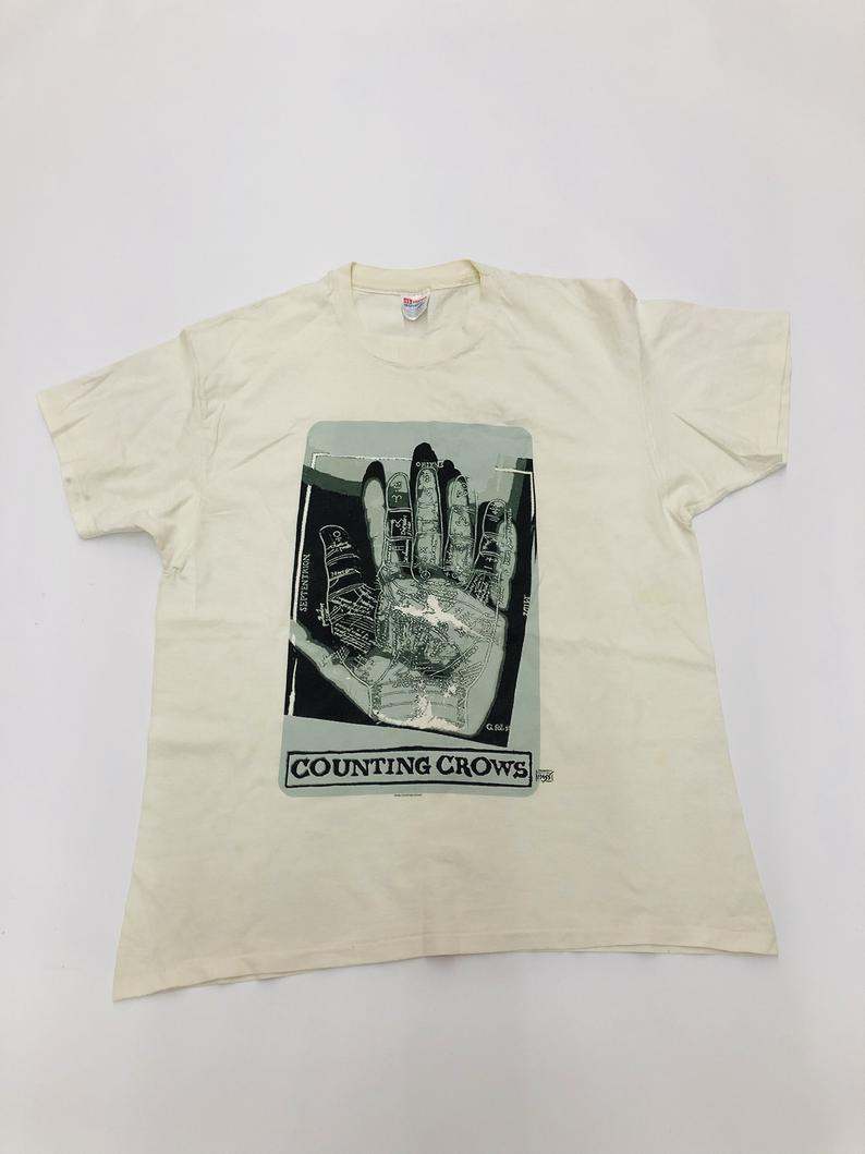 Vintage Counting Crows Hanes T-Shirt White Rock Tour Tee 1994 Shirt