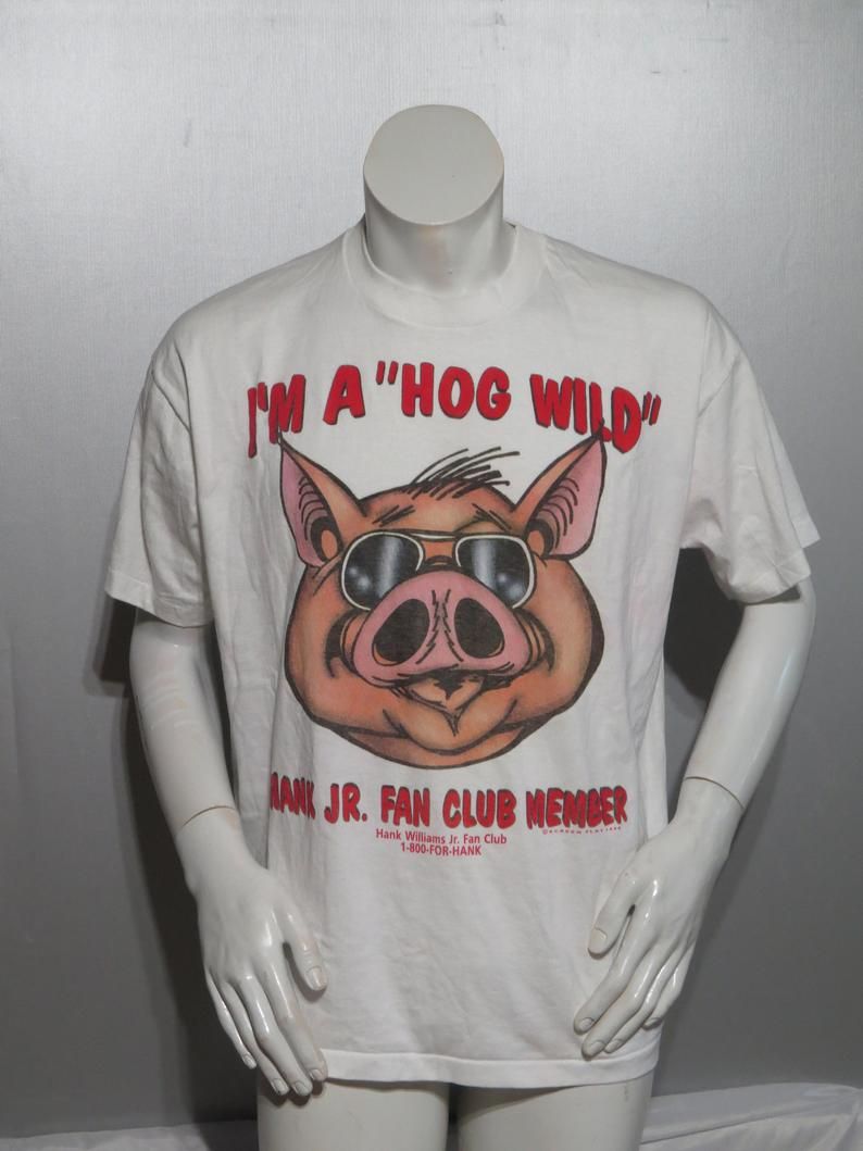 Vintage Country Music Hank Williams Jr Hog Logo Shirt