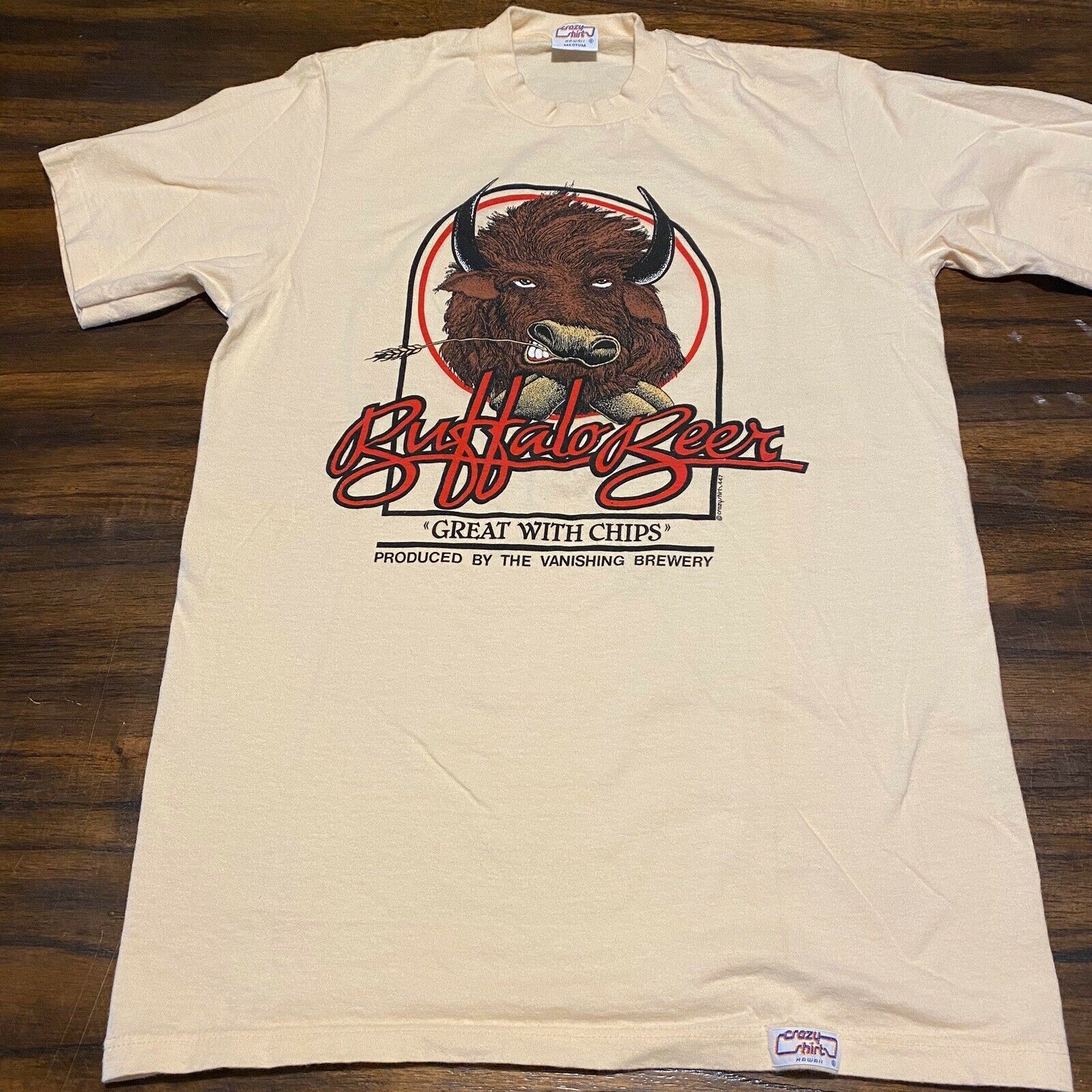 Vintage Crazy Shirts Hawaii Buffalo Beer Shirt 80S 90S