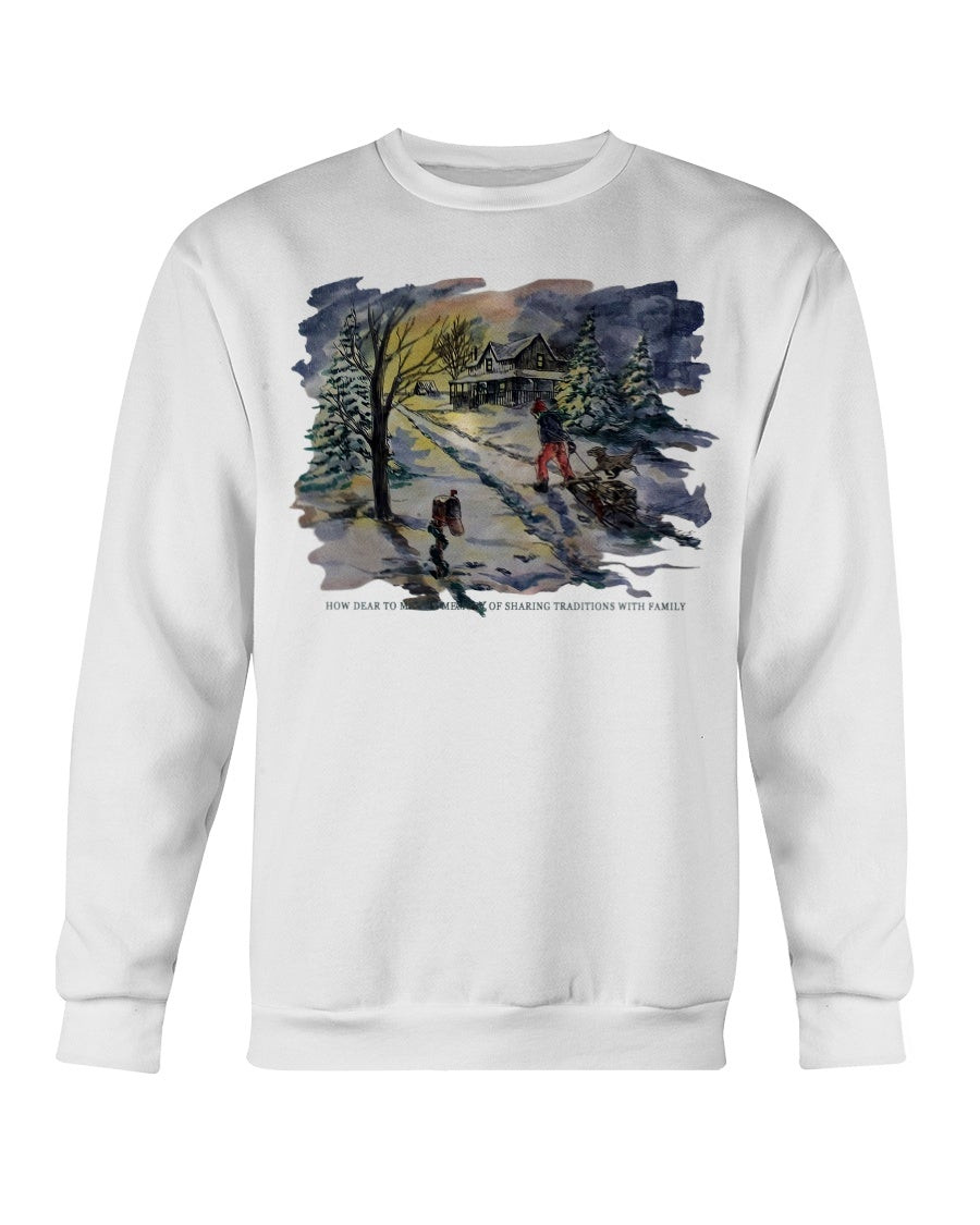 Vintage Crewneck Northern Reflections How Dear To Me The Memory Of Sharing Traditions With Family Outdoor Winter Graphic Sweatshirt 211125