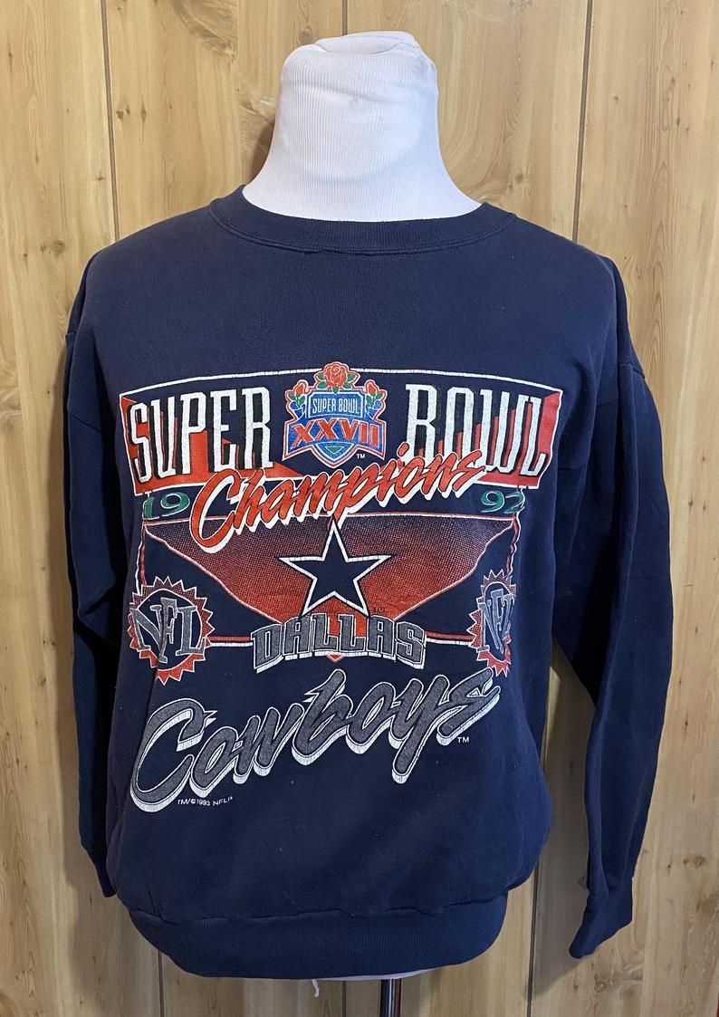 Vintage Dallas Cowboys 1990S Super Bowl Xxvii Nfl Football Sports Shirt