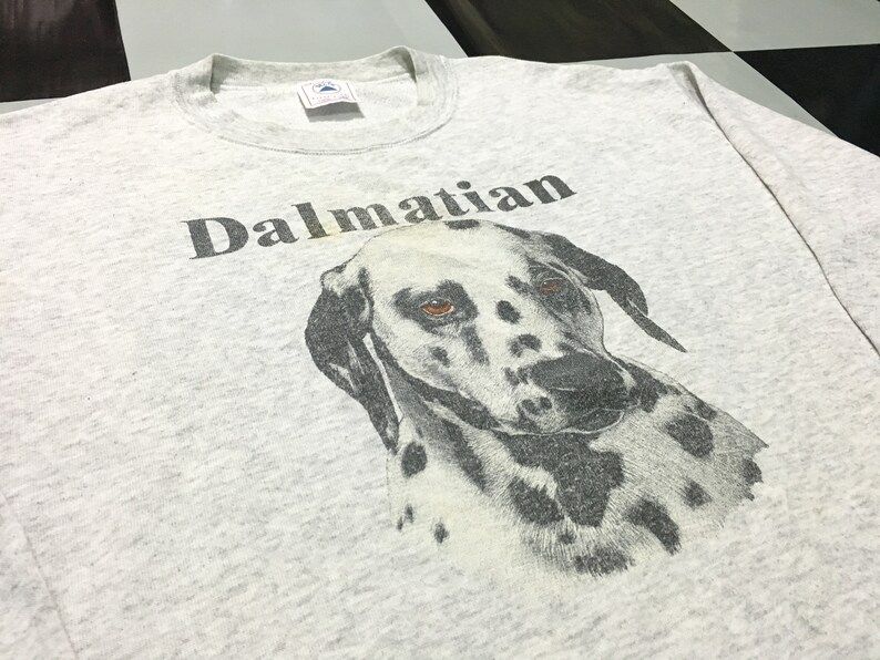 Vintage Dalmatian Sweatshirt Gray Excellent Condition Made In Usa