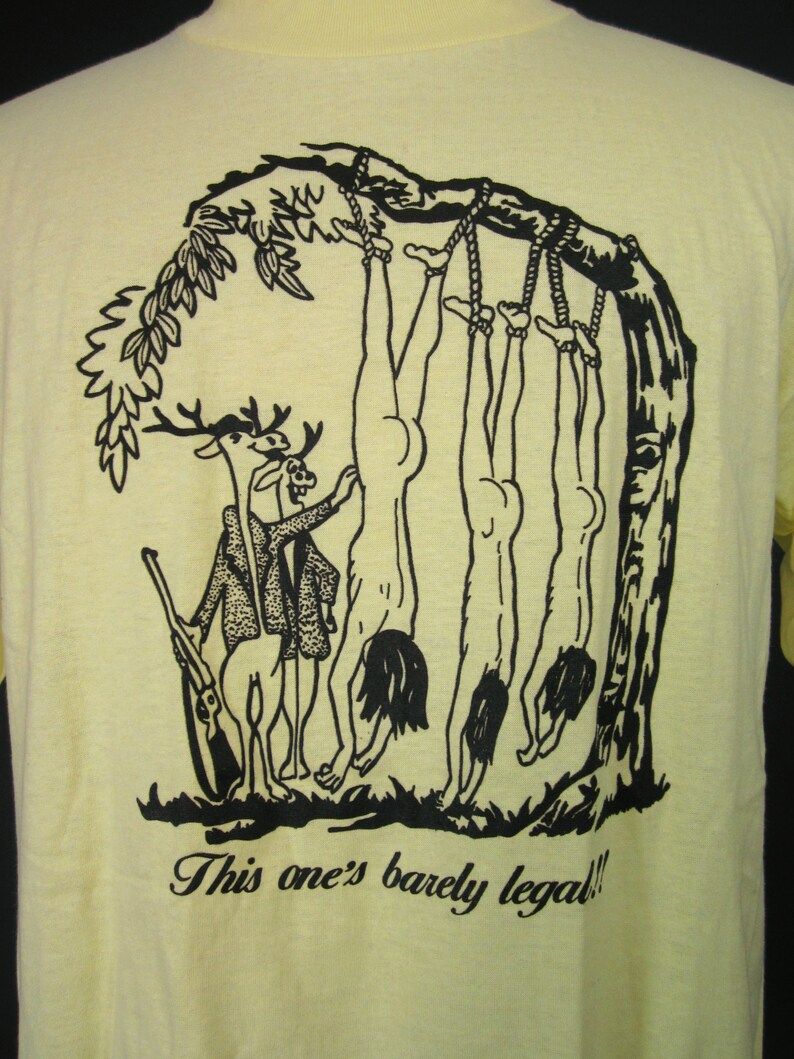 Vintage Deer Hunter T Shirt Human Hunting Tee