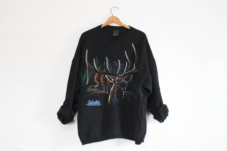 Vintage Deer Stag Wilderness Cabelas Sweatshirt