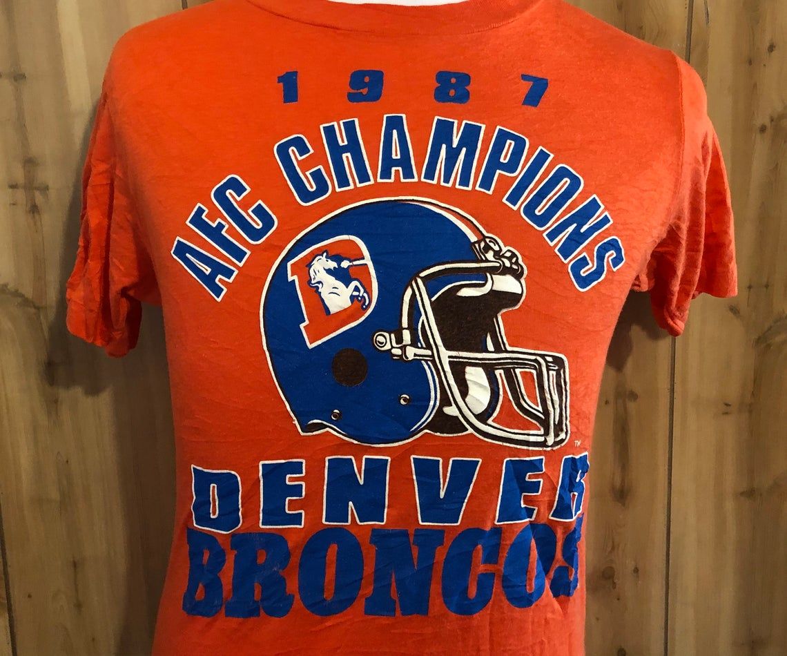 Vintage Denver Broncos 1987 AFC Champions NFL Football Shirt