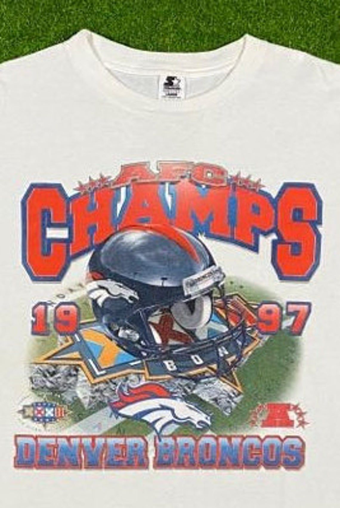 Vintage Denver Broncos 1997 Super Bowl NFL Football AFC Champs John Elway 1990s 90s Shirt