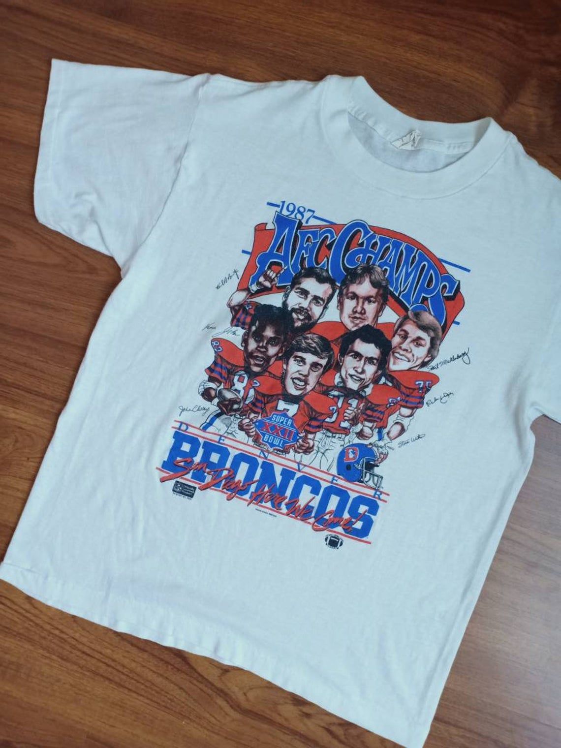 Vintage Denver Broncos Caricature 80's NFL football Salem Sportwear Shirt