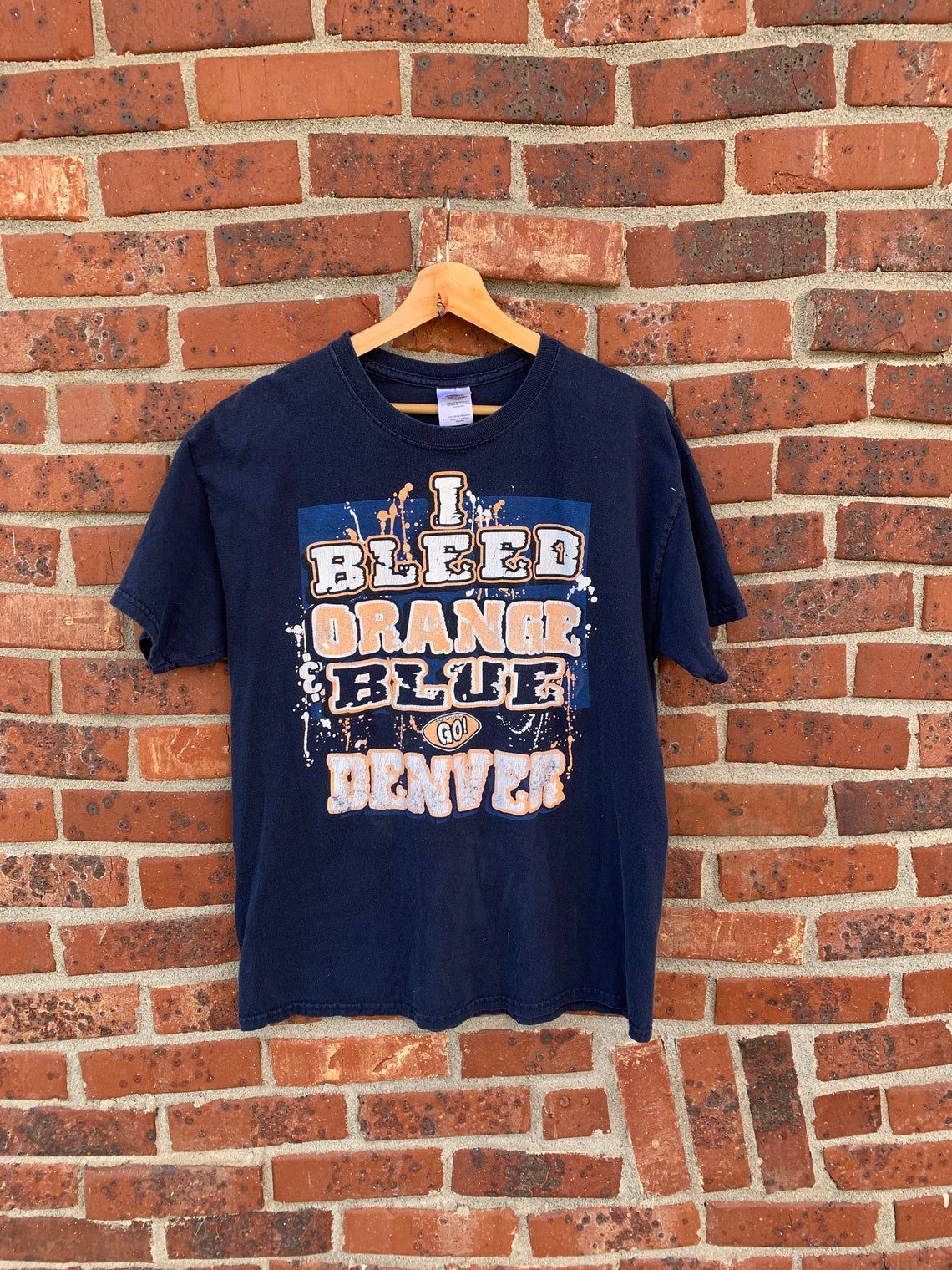 Vintage Denver Broncos shirt I bleed Orange Blue Go Denver