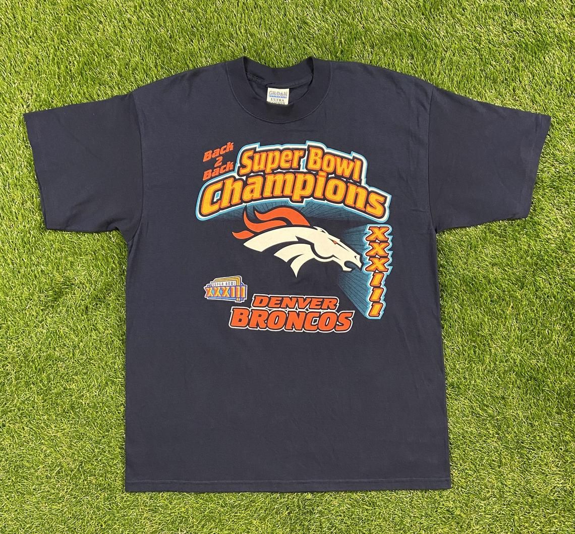 Vintage Denver Broncos Super Bowl 1998 XXXIII Champions NFL Football Elway Shirt