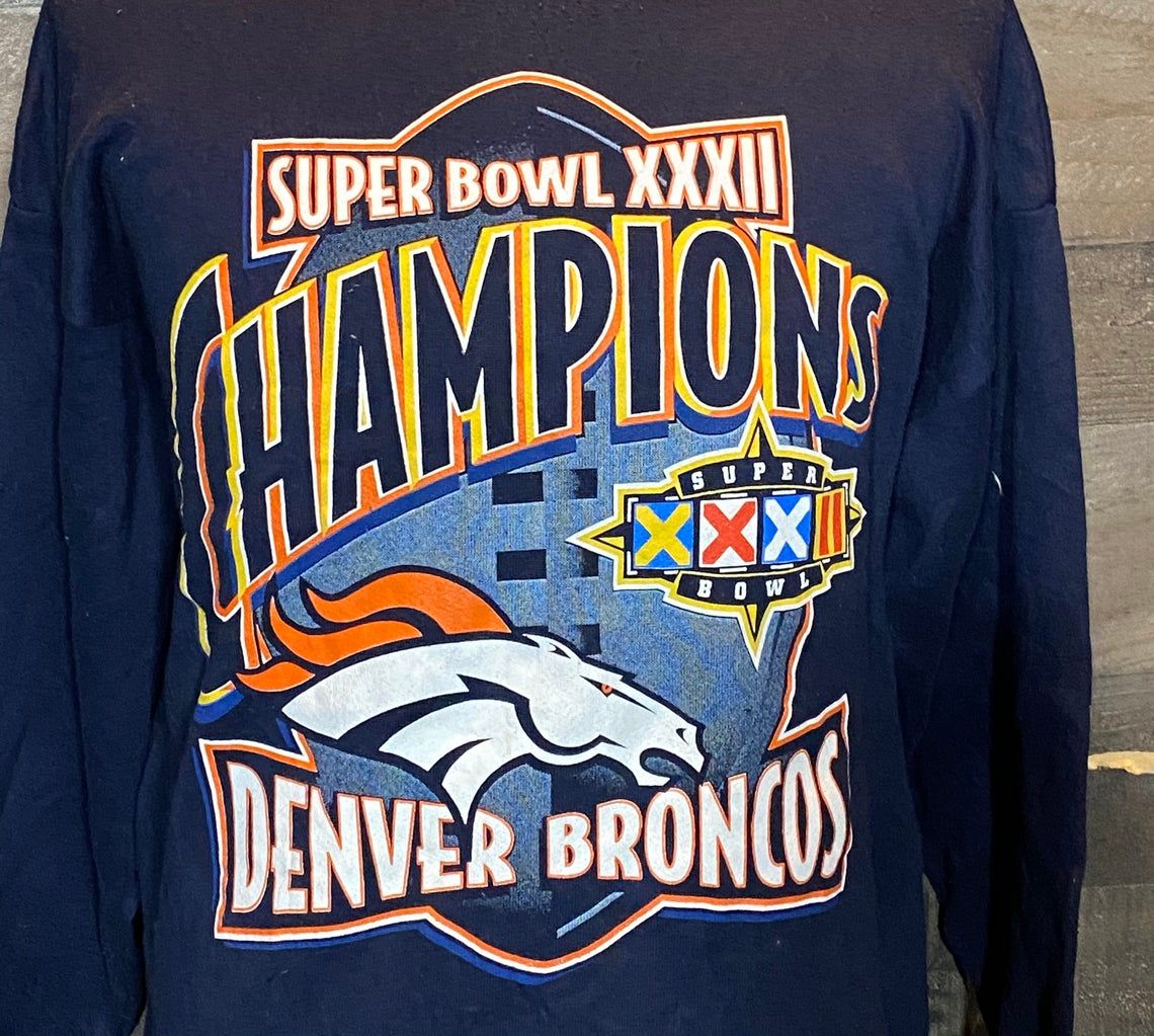 Vintage Denver Broncos Super Bowl XXXII 1998 NFL Football Shirt