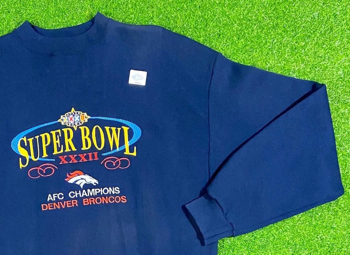 Vintage Denver Broncos Super Bowl XXXII 90s NFL Football 1990s AFC Champions no tag shirt