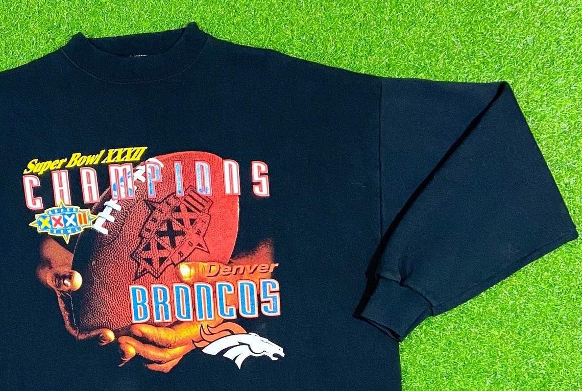 Vintage Denver Broncos Super Bowl XXXII 90s NFL Football 1990s Afc Champions Shirt