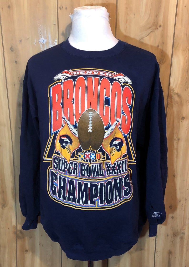 Vintage Denver Broncos Super Bowl Xxxii Starter 1998 Nfl Football Shirt