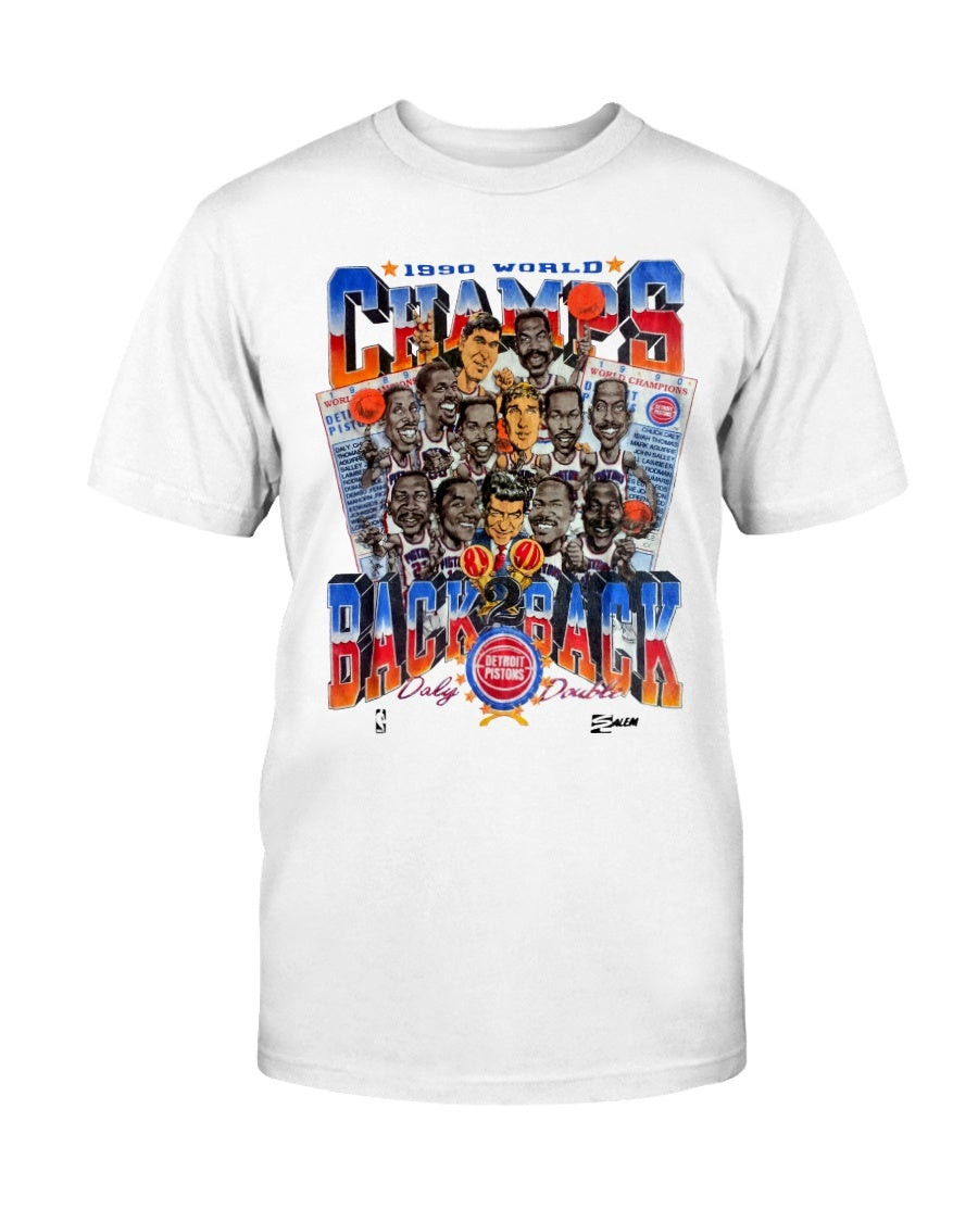 Vintage Detroit Piston Caricature World Champs 90S T Shirt 091021