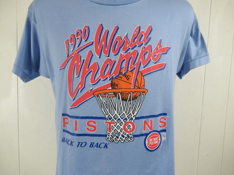 Vintage Detroit Pistons 1990S Pistons World Champs Back To Back Shirt