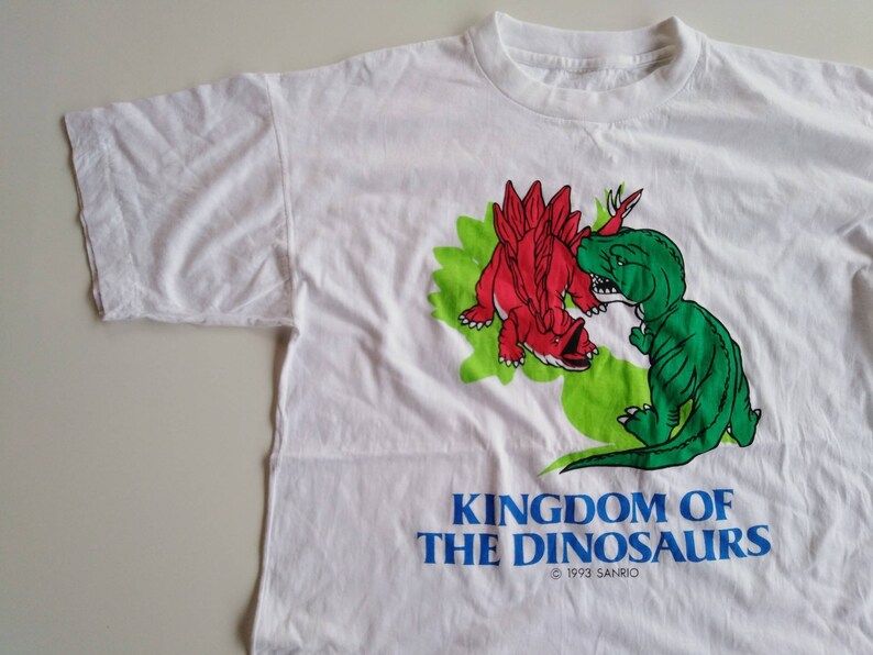 Vintage Dinosaurs Tshirt Kingdom Of The Dinosaurs By Sanrio 1993 Vintage Sanrio Dinosaurs Cartoon Tshirt Anime Tshirt