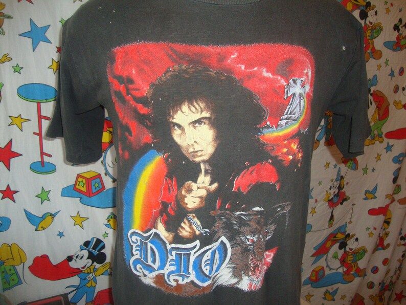Vintage Dio 1990 Heavy Metal 90S Concert Tour Black Sabbath Rainbow T Shirt