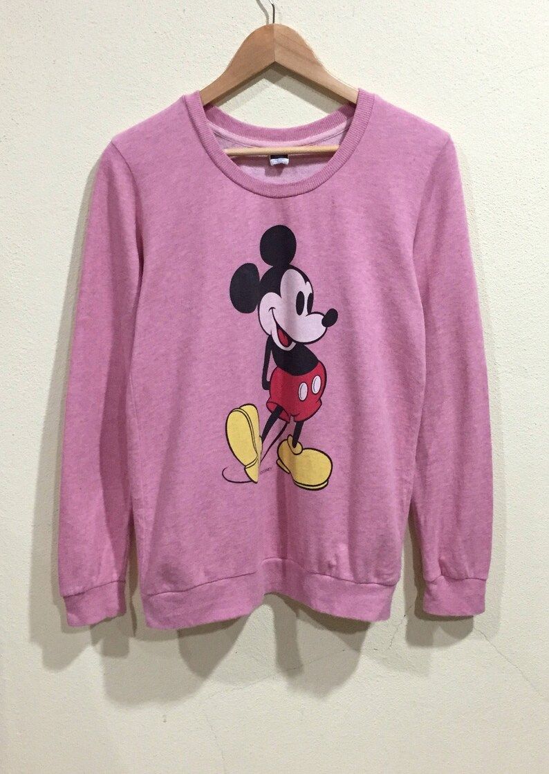 Vintage Disney Sweatshirt Mickey Mouse Pullover Jumper Sweater Mickey Mouse Minnie Donald Duck Pluto