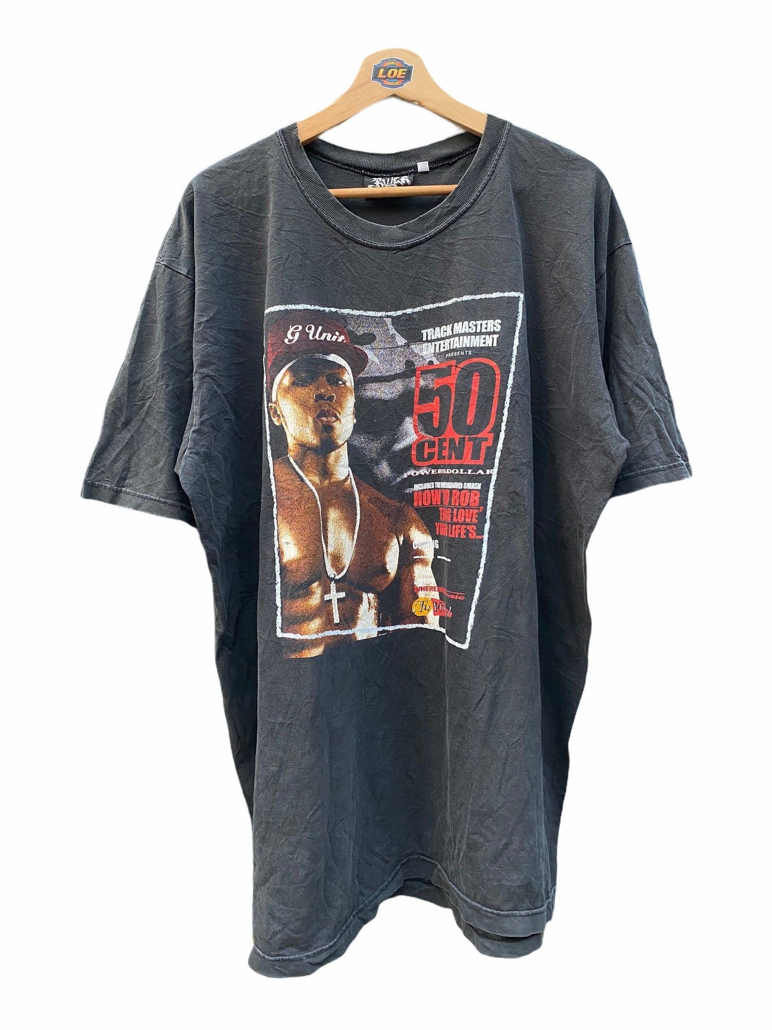 Vintage Distressed 50 Cent American Rapper T Shirt Bootleg Promo Tour Hip Hop