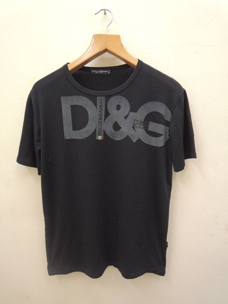 Vintage Dolce Gabana Big Spell Out Logo T Shirt Designer Top Tee Urban Fashion
