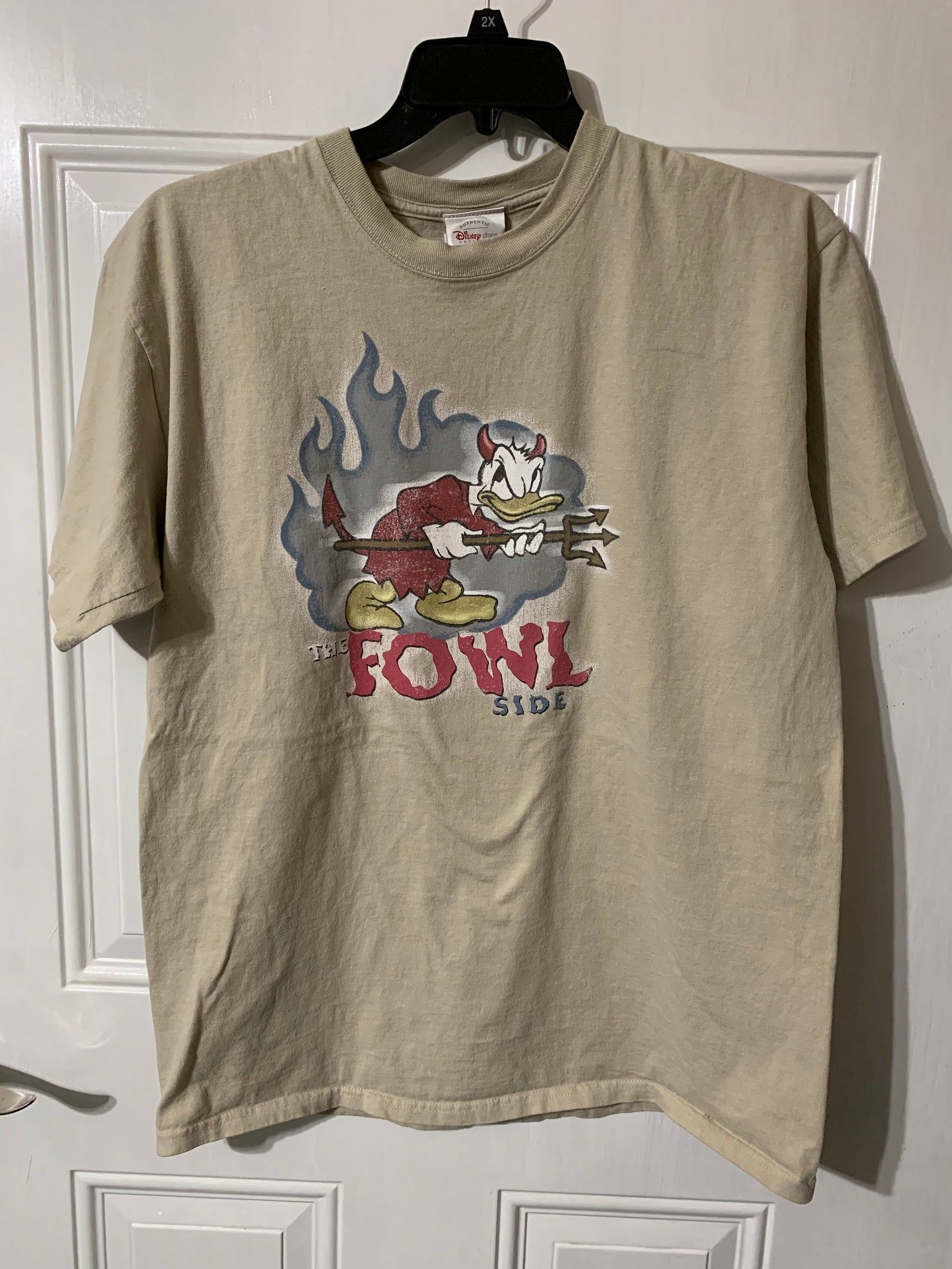 Vintage Donald Duck T-Shirt The Fowl Side Autentic Disney Store Excusive L