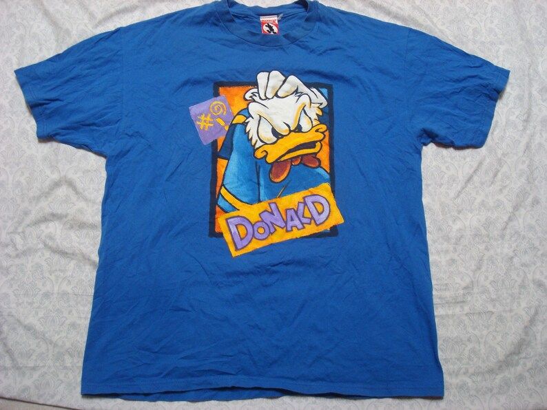Vintage Donald Duck Tee Shirt Blue Mickey Inc Disney 90S Mens Xl Made In Usa