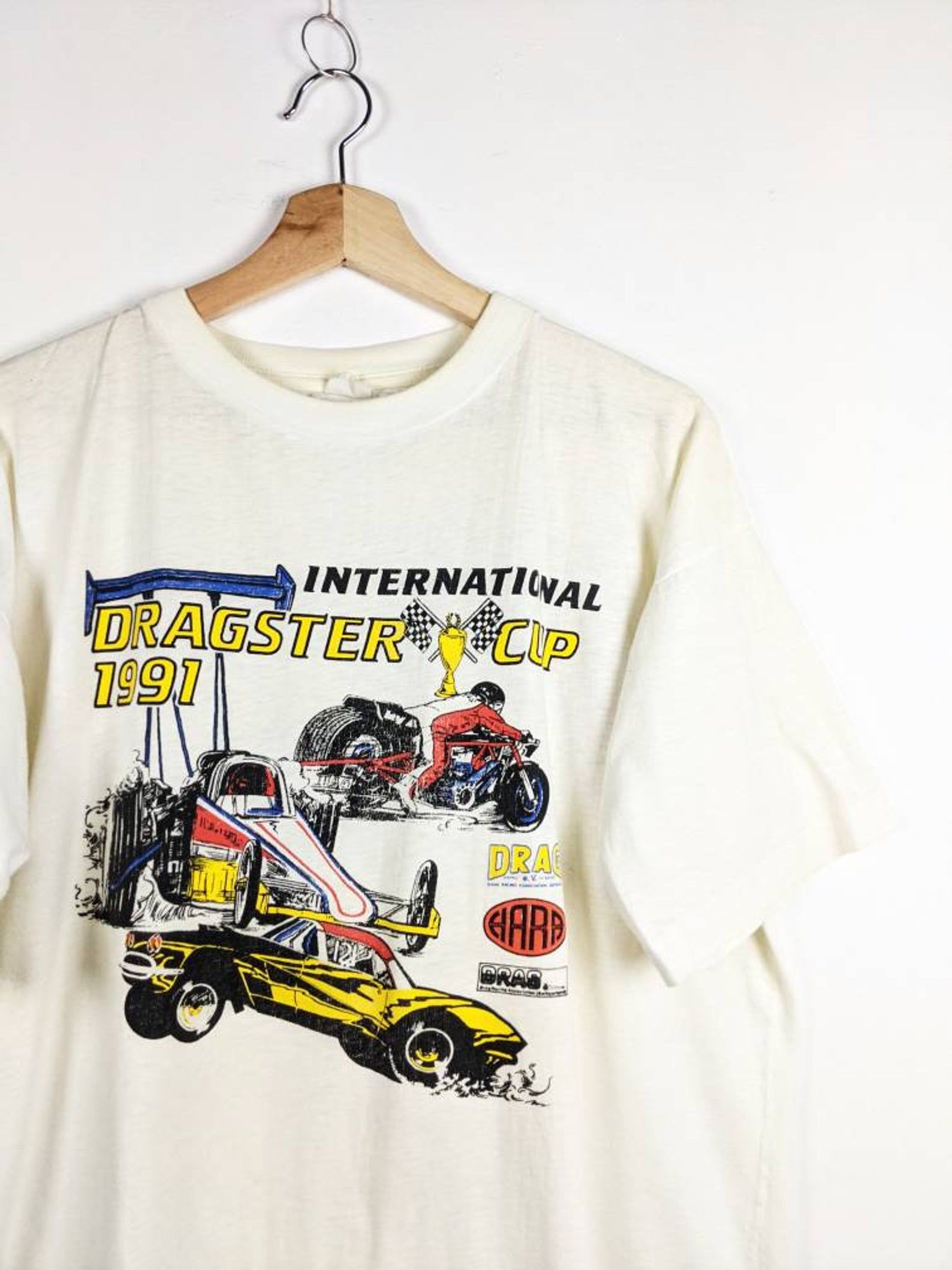 Vintage Dragster Racing T-Shirt International Cup 1991 Dragracing Single Stitch