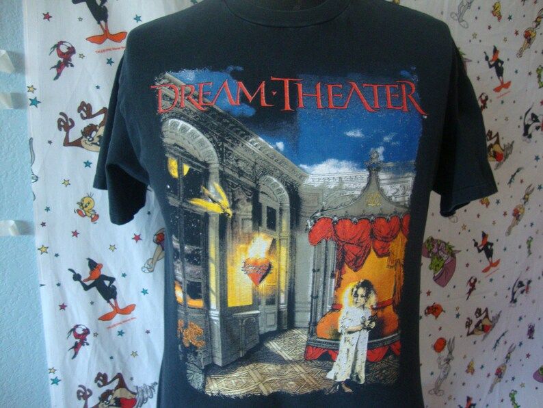 Vintage Dream Theater Tee Concert Tour 1992 Image And Words Progressive Heavy Metal T Shirt