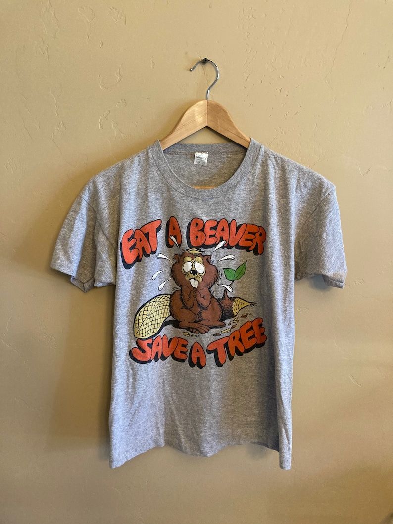 Vintage Eat A Beaver Tee Rare Design Shirt