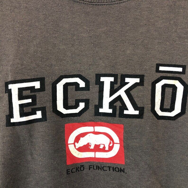 Vintage Ecko Sweatshirt Ecko Big Logo Spellout Jumper Sweater Sportwear Hip Hop Skating Culture Rhino