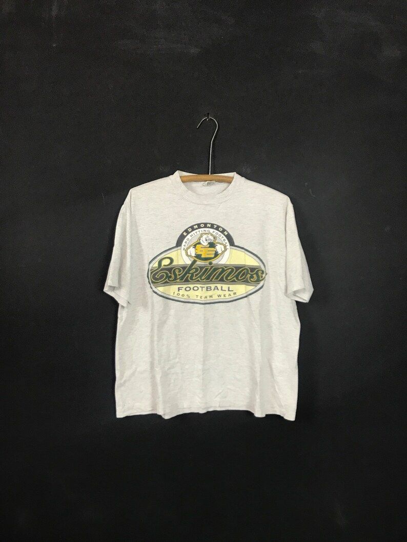 Vintage Edmonton Eskimos Super Soft T Shirt Cfl 90S 00S Football vintage edmonton eskimos super soft t shirt cfl 90s 00s football zetbm