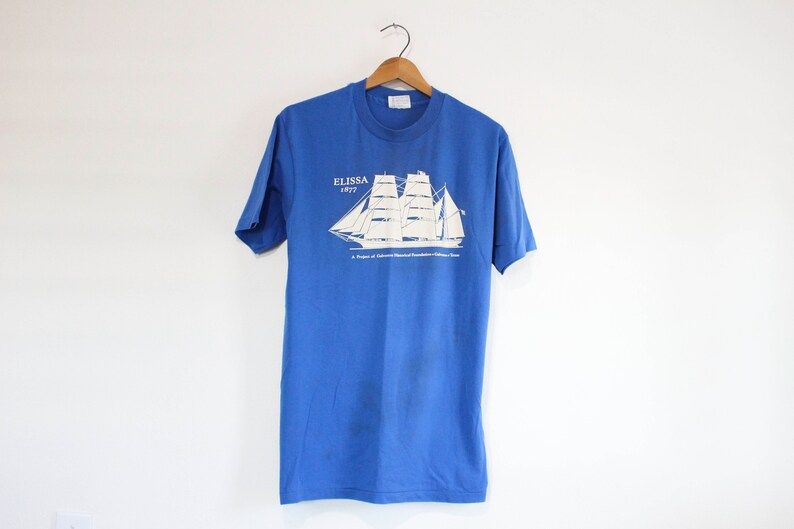 Vintage Elissa 1877 Ship Galveston Texas T Shirt